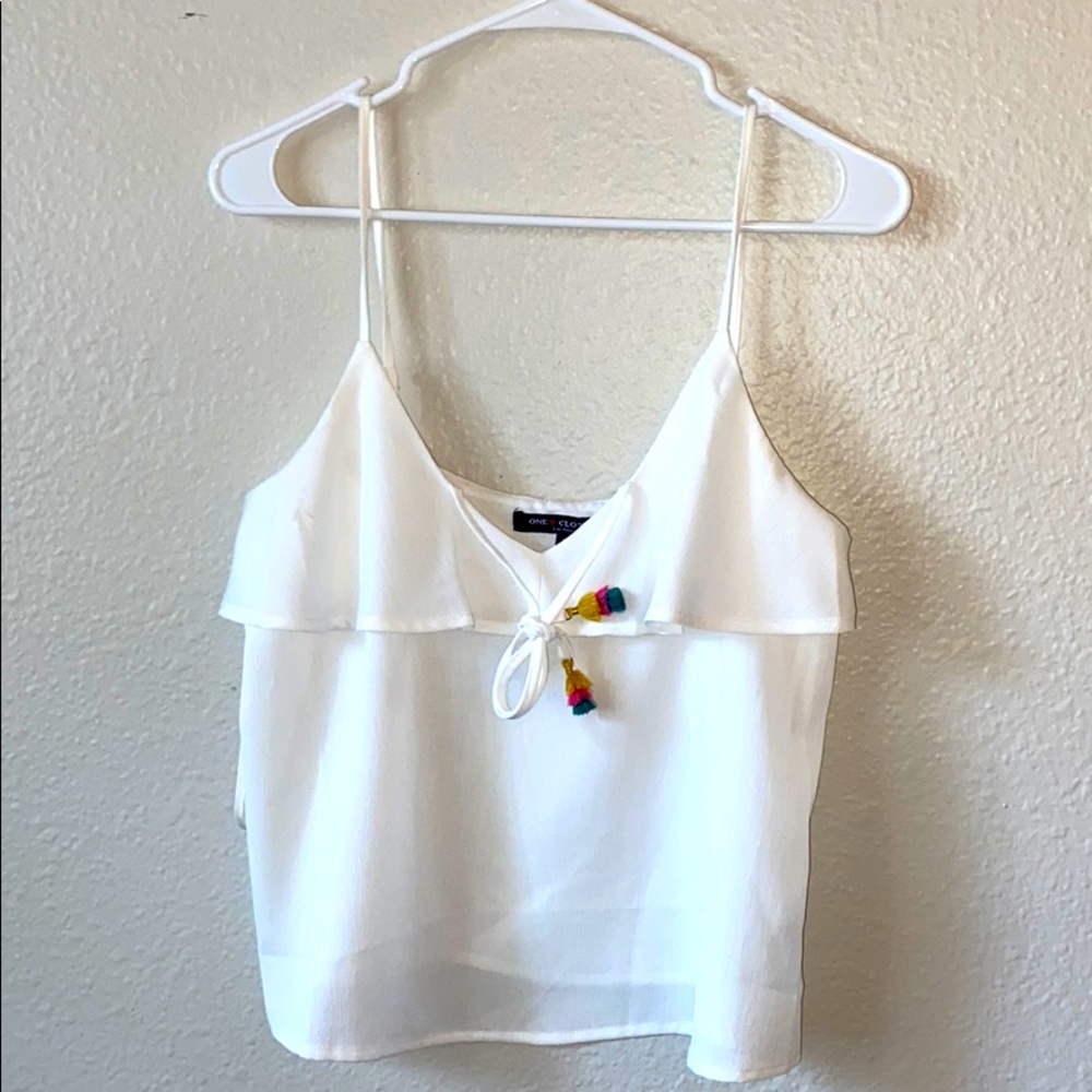 White sheet tank top